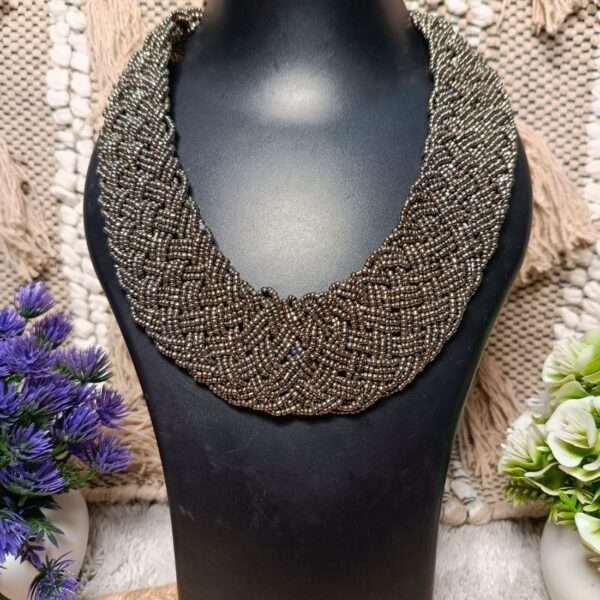 Rustic Glam Handmade Beaded Necklace - Image 2