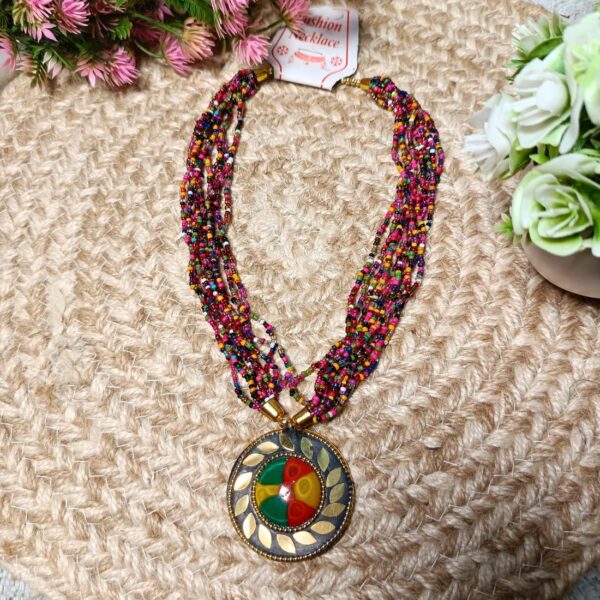Bohemian Knot Handmade Beaded Necklace - Image 2