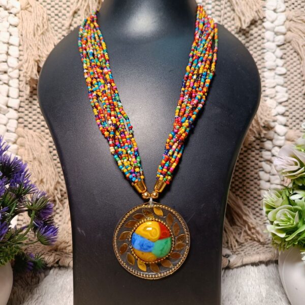 Bohemian Knot Handmade Beaded Necklace - Image 3