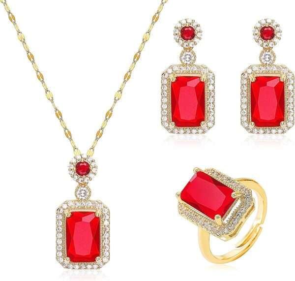 Premium Glass Stone Majesty Pendant Set - Image 15
