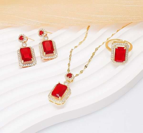 Premium Glass Stone Majesty Pendant Set - Image 18