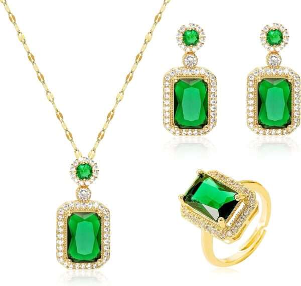 Premium Glass Stone Majesty Pendant Set - Image 6
