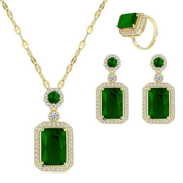 Premium Glass Stone Majesty Pendant Set - Image 14
