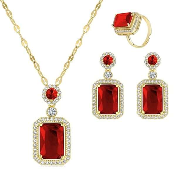 Premium Glass Stone Majesty Pendant Set - Image 12