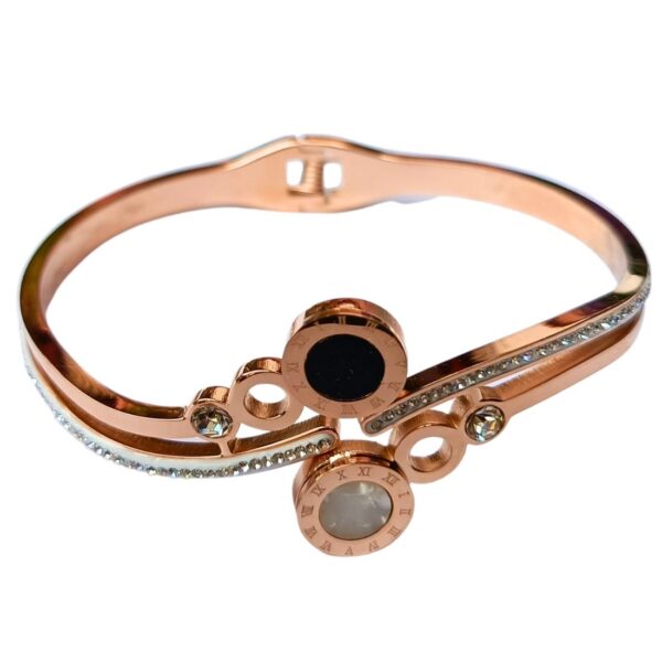 Stainless Steel Anti Tarnish Mother of Pearl, Zircon Gold-plated Bracelet