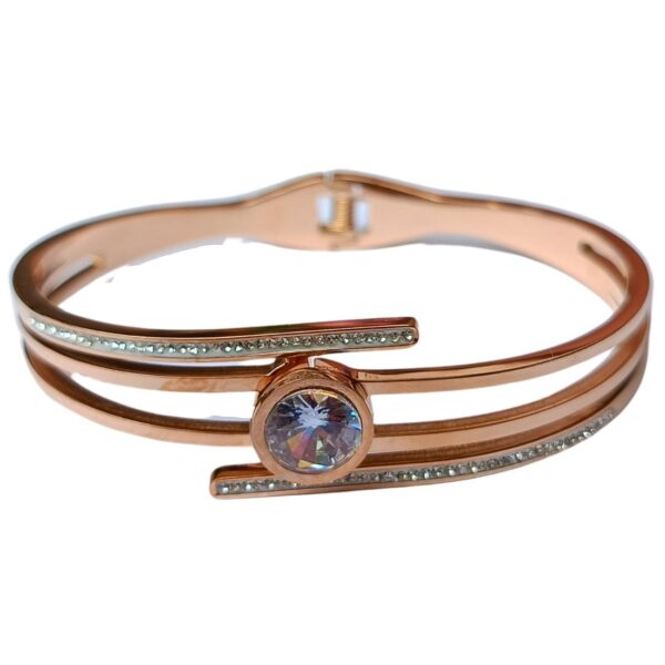 Stainless Steel Anti Tarnish white stone Gold-plated Bracelet