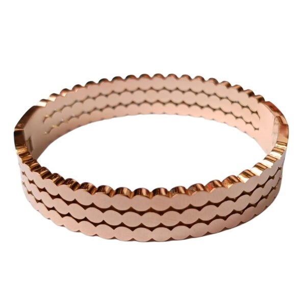 Stainless Steel Anti Tarnish Zig Zag Design Gold-plated Bracelet