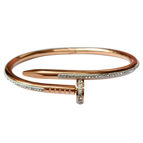 Stainless Steel Anti Tarnish Nail Design Zircon Gold-plated Bracelet