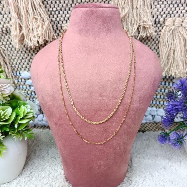 Double Charm Rope Stainless Steel Anti Tarnish Chain - Image 2