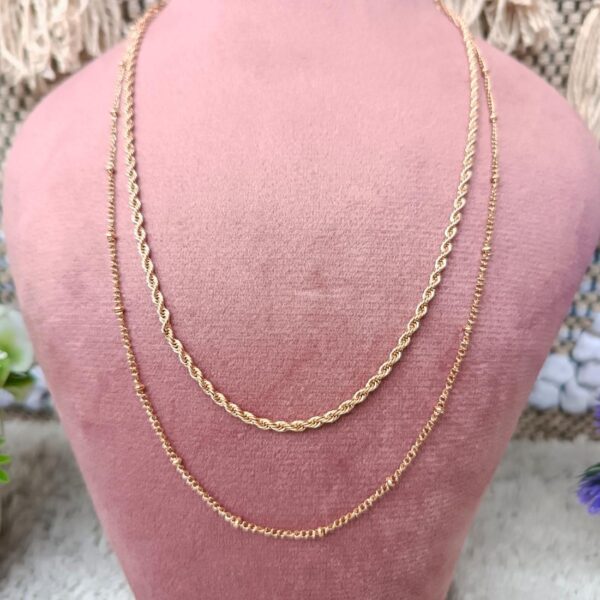 Double Charm Rope Stainless Steel Anti Tarnish Chain