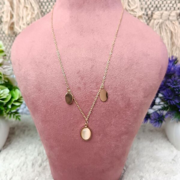 Stainless Steel Anti Tarnish Mother of Pearl, Premium Pandant chain - Image 2