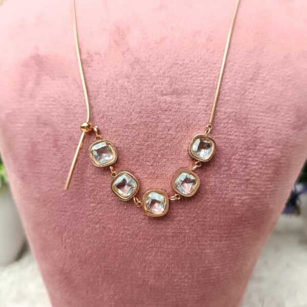 Premium Stones (Artificial Emerald )Chain Stainless Steel Anti Tarnish - Image 6