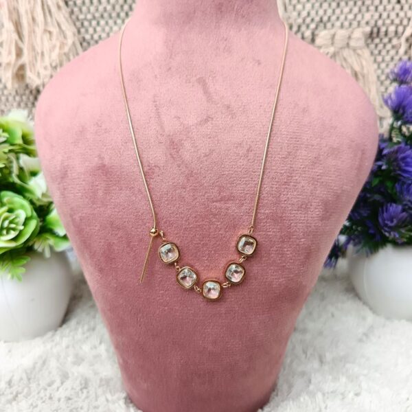 Premium Stones (Artificial Emerald )Chain Stainless Steel Anti Tarnish - Image 7
