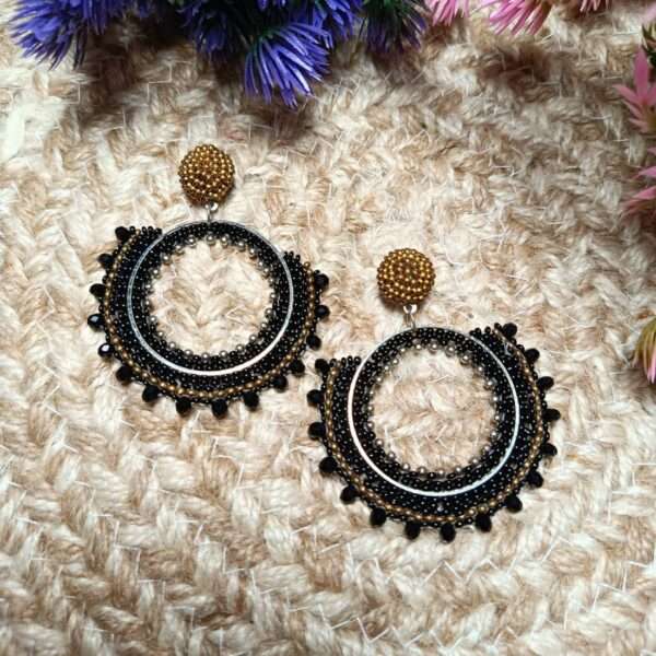 Midnight Glow Hoop Handmade Earrings