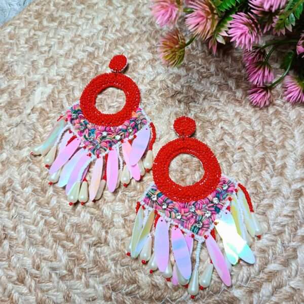 Tropical Carnival Danglers Handmade Earrings - Image 2