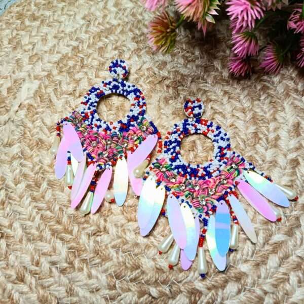 Tropical Carnival Danglers Handmade Earrings - Image 3