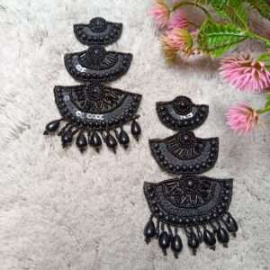 Celestial Noir Danglers Handmade Earrings