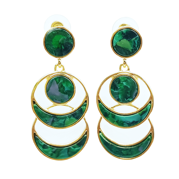 Emerald Orbit Drop Earrings