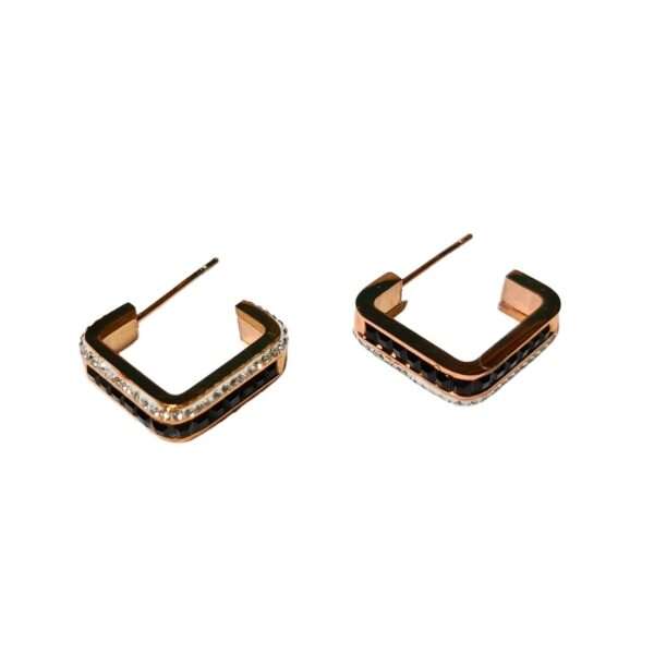 Glam Grid Stainless Steel Anti Tarnish Hoops Earrings