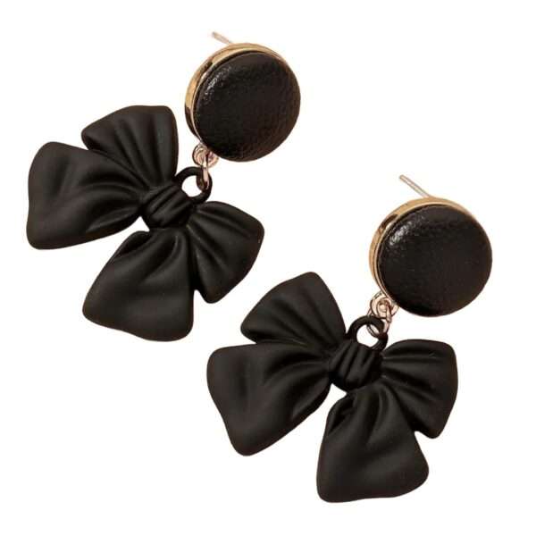 Gleaming Grace black Bows earring