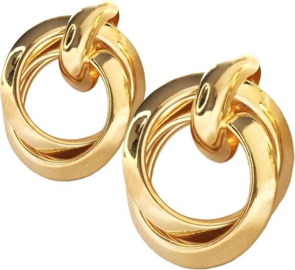 Gold Mesh Rounds Earring