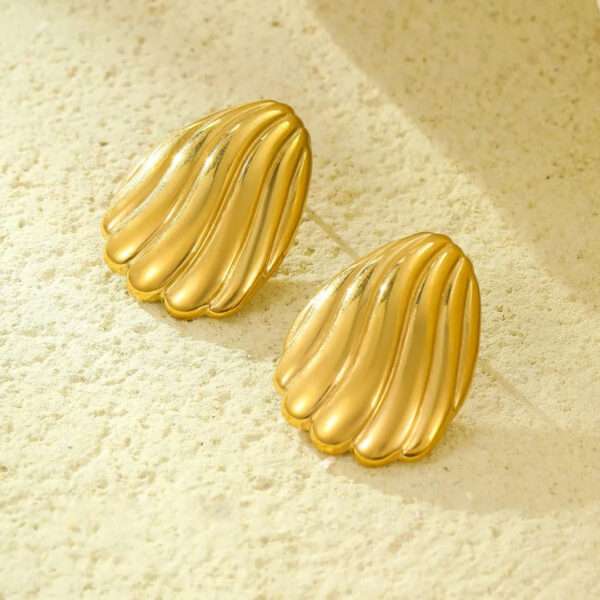 Golden Feather Stainless Steel Studs - Image 2