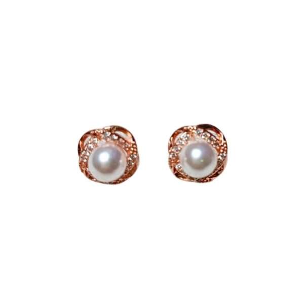 Golden Petal Pearl Stainless Steel Anti Tarnish Earrings
