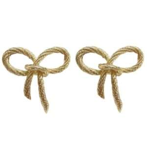 Golden Whisper Bow Studs