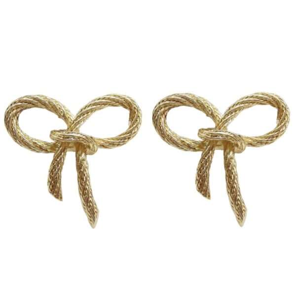 Golden Whisper Bow Studs