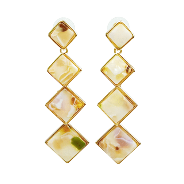 Ivory Mosaic Cascade Earrings
