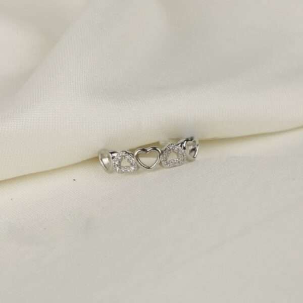 Love Links Silver Adjustable Ring - Image 3