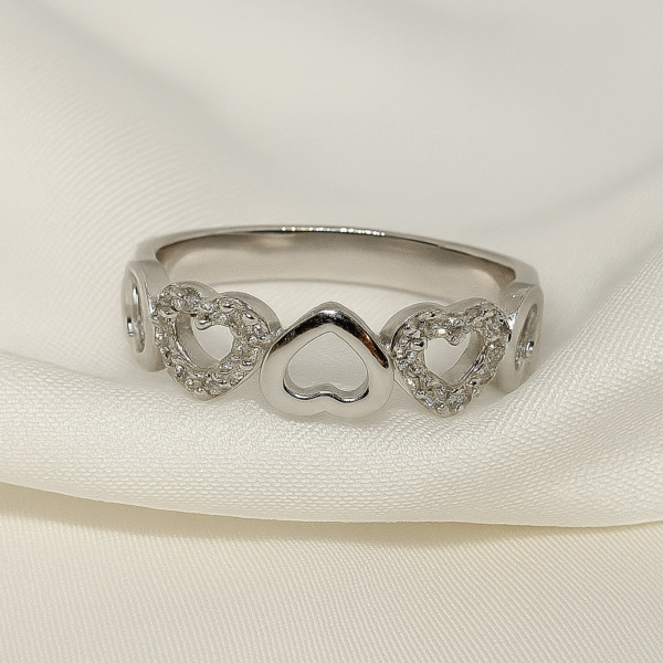 Love Links Silver Adjustable Ring - Image 4