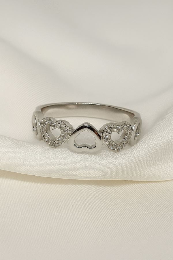 Love Links Silver Adjustable Ring - Image 2