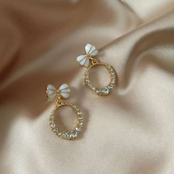 Luxe Lace Bow Earrings - Image 2