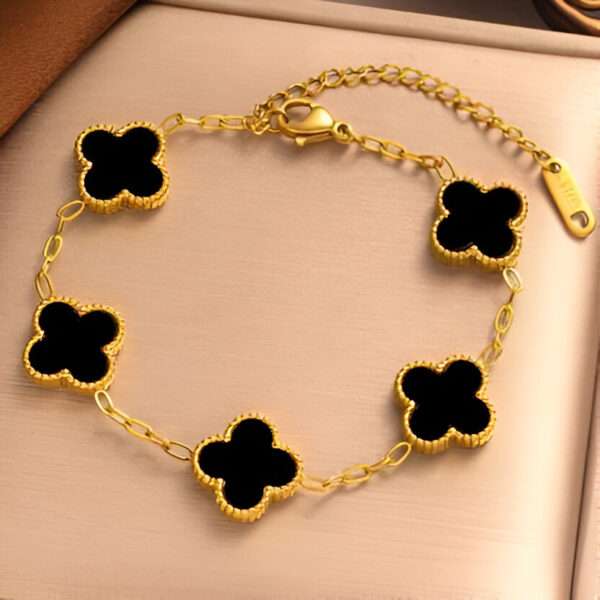 Midnight Clover Charm Bracelet - Image 2