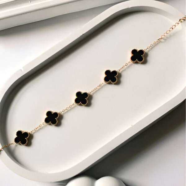 Midnight Clover Charm Bracelet - Image 3