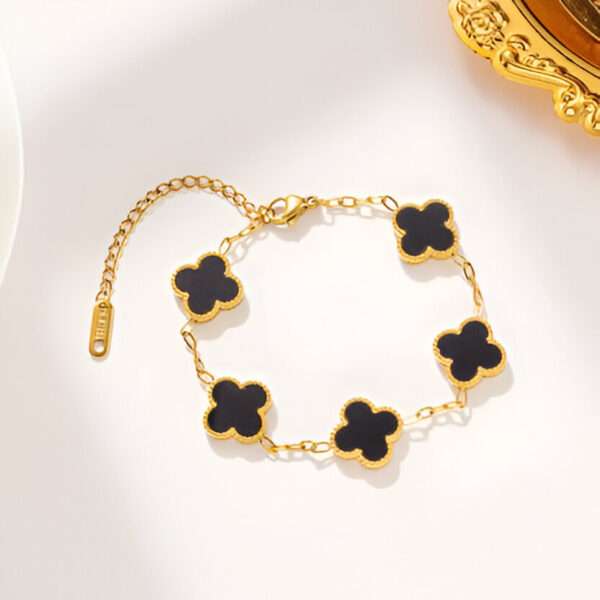Midnight Clover Charm Bracelet - Image 4