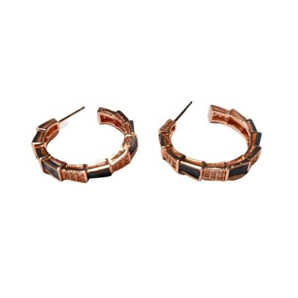 Midnight Luxe Stainless Steel Anti Tarnish Hoops Earrings