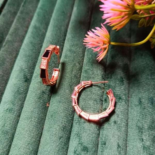 Midnight Luxe Stainless Steel Anti Tarnish Hoops Earrings - Image 2