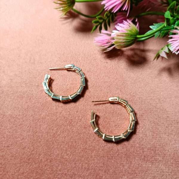 Midnight Luxe Stainless Steel Anti Tarnish Hoops Earrings - Image 3