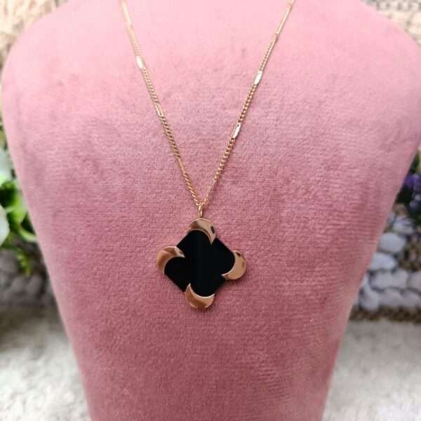 Mystique Black Charm Pendant Stainless Steel Anti Tarnish Chain - Image 2