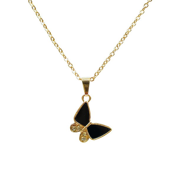 Black Glint Butterfly Pendant