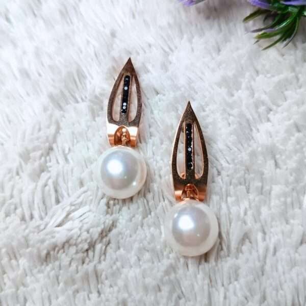Pearl Ember Stainless Steel Anti Tarnish Earrings - Image 2