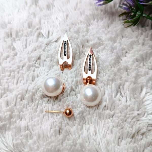 Pearl Ember Stainless Steel Anti Tarnish Earrings - Image 5