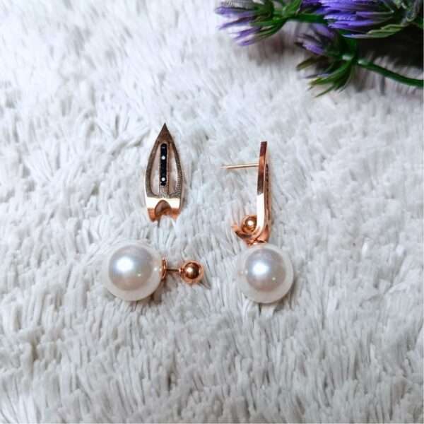 Pearl Ember Stainless Steel Anti Tarnish Earrings - Image 4