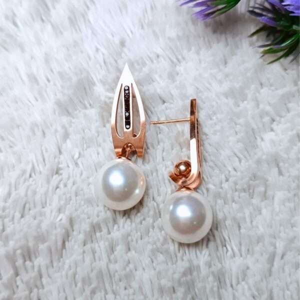Pearl Ember Stainless Steel Anti Tarnish Earrings - Image 3