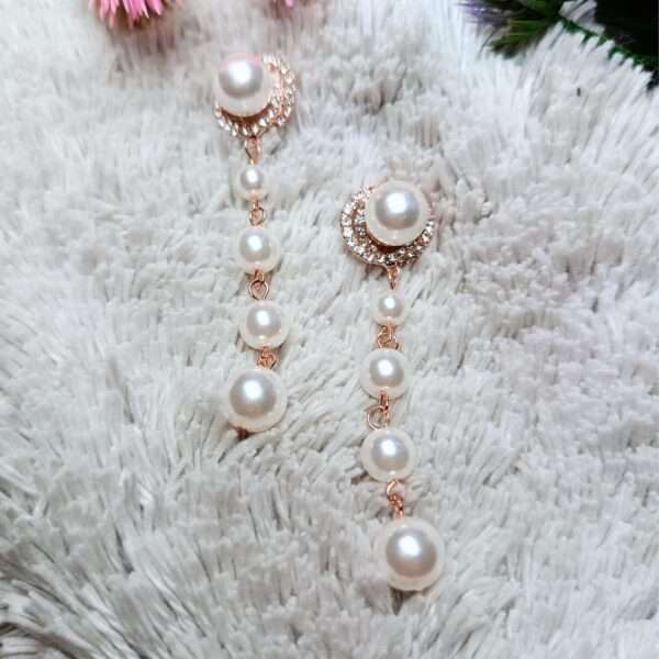 Pearl Trail Stainless Steel Anti Tarnish Earrings