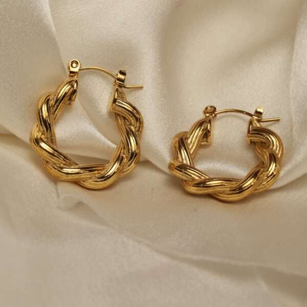 Radiant Twist Stainless Steel Hoops - Image 3