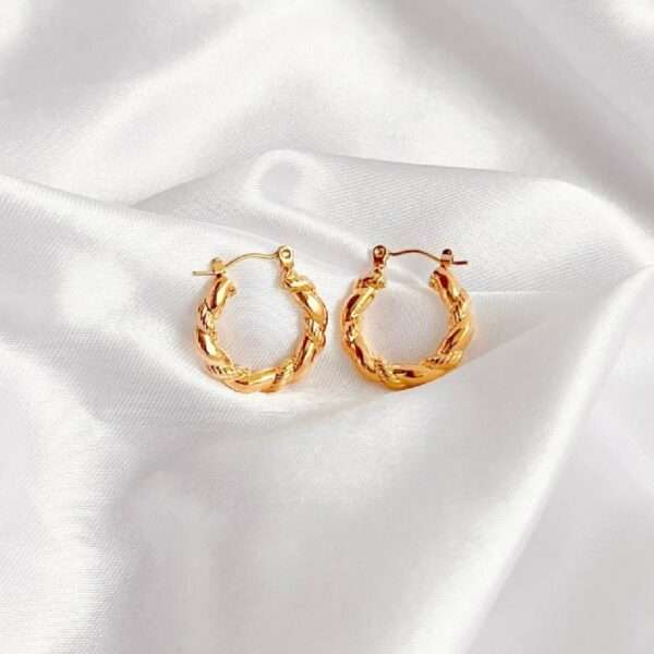 Radiant Twist Stainless Steel Hoops - Image 5