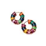 Rainbow Stainless Steel Anti Tarnish Hoops Earrings
